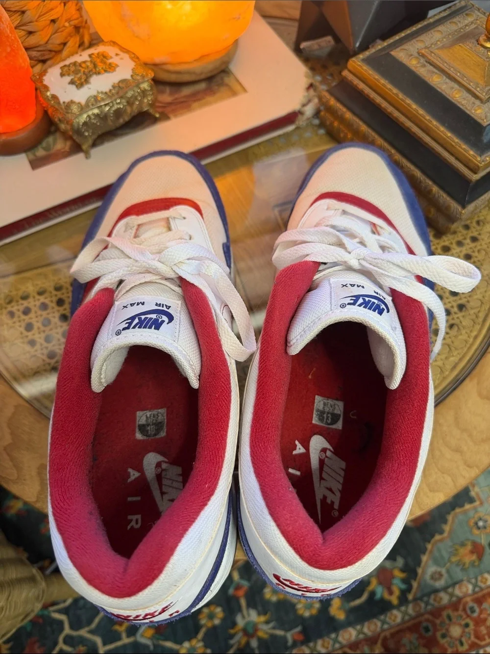 Nike Air Max 1 USA CJ9927-100 Men’s Size 13 Red White Blue Sneakers